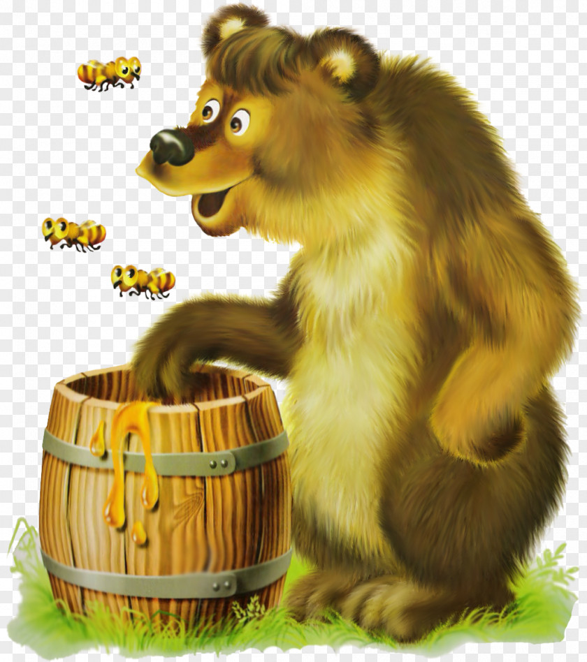 Bear Eat Honey Brown Bun Duck Smokey PNG