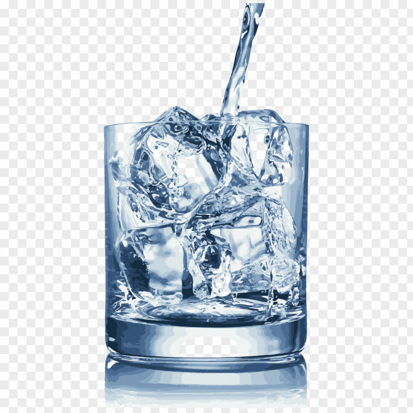 Vector Cups And Ice Cubes PNG