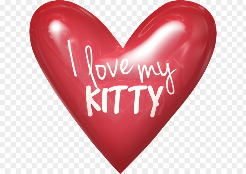 Cat Kitten Valentine's Day Gift Heart PNG