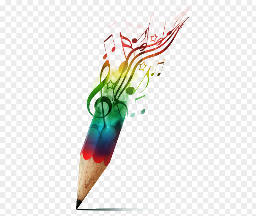 Creative Color Pencil Musical Note Drawing Musician PNG
