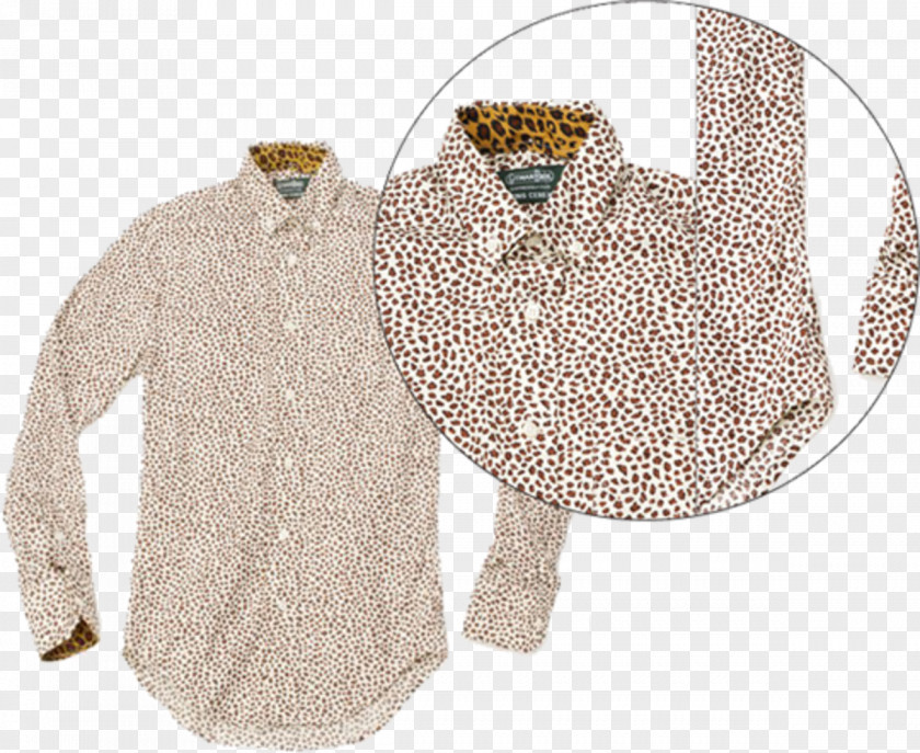 Leopard Face Sleeve Blouse Jacket Collar Button PNG