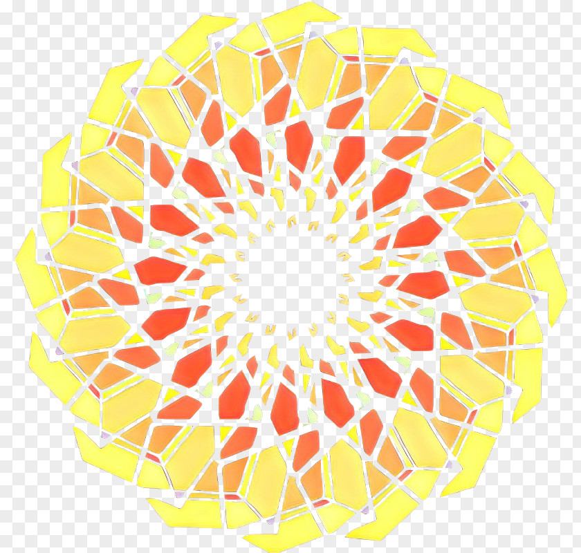 Yellow Cartoon Line Circle Pattern PNG