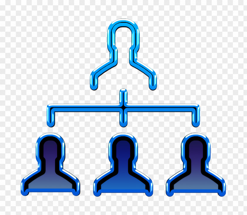 Electric Blue Group Icon Team Business Set PNG
