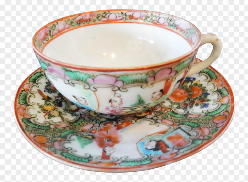 Chinese Porcelain Coffee Cup Saucer Teacup Ceramic PNG