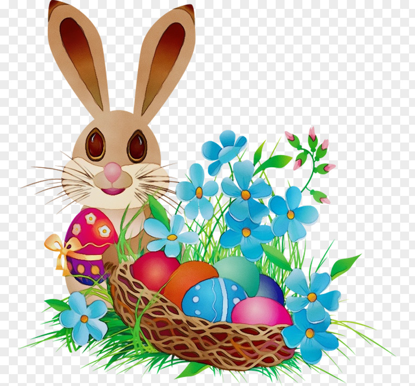 Holiday Domestic Rabbit Easter Egg Background PNG
