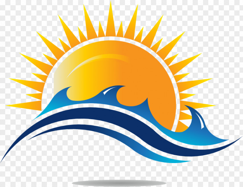 R Logo Wind Wave Sea Sunset PNG