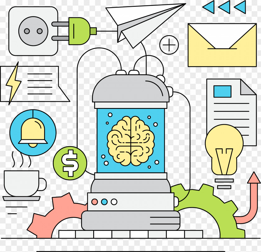 Rechargeable Brain Euclidean Vector Illustration PNG