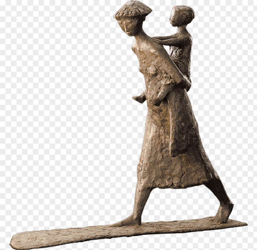 Bronze Sculpture Child Mother PNG