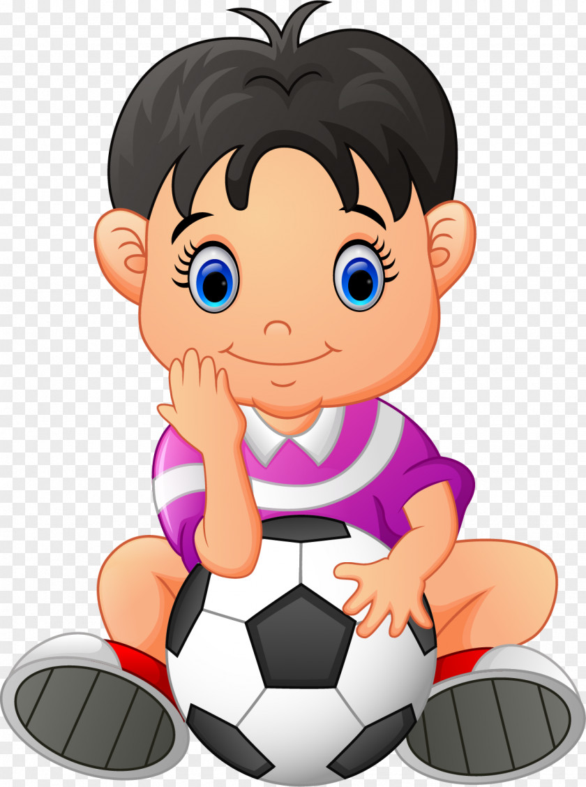 Vector Painted Boy Holding Football Download PNG