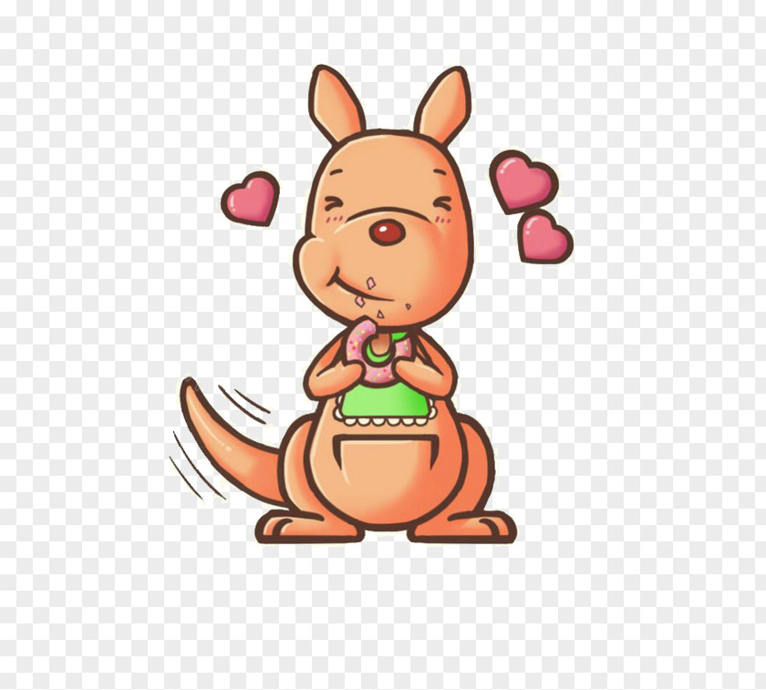 Cute Kangaroo Cartoon Clip Art PNG