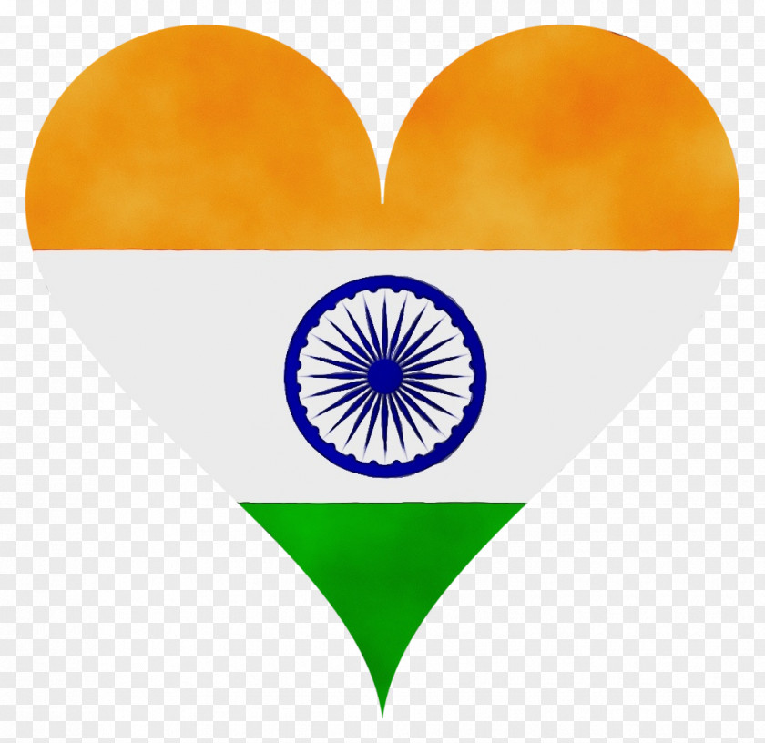 Symbol Heart India Independence Day Background Watercolor PNG