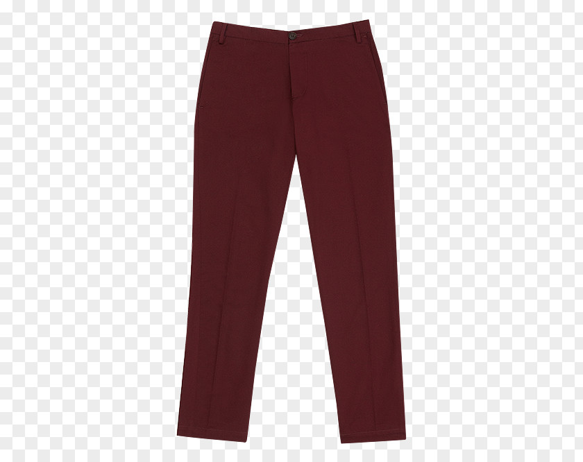 Autumn And Winter Male Models Fleece Trousers Waist Maroon Pants PNG
