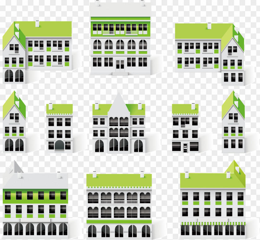 Vector Houses House Building Green Home Icon PNG