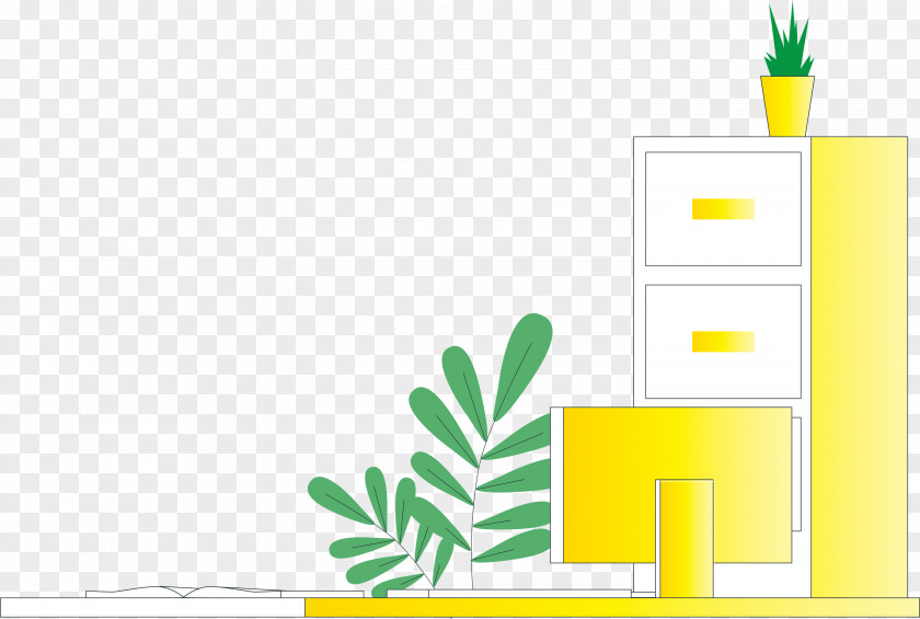 Yellow Flower Font Line Meter PNG
