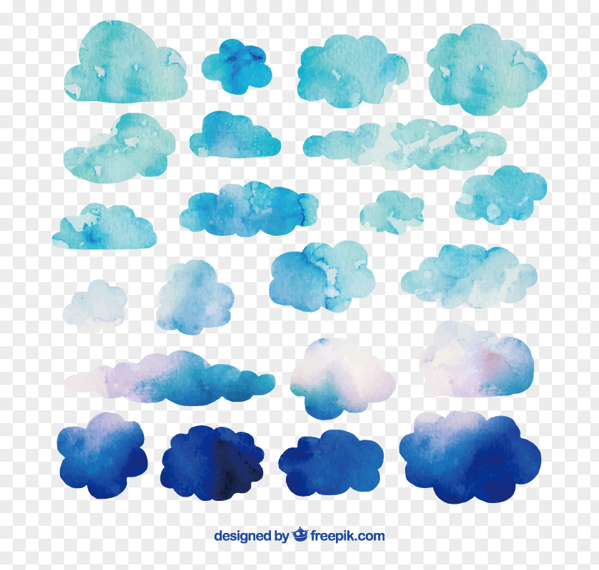 22 Watercolor Blue Clouds Painting Cloud Clip Art PNG