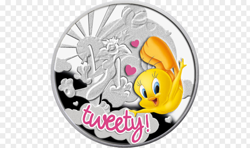 Coin Tweety Looney Tunes Character Silver PNG