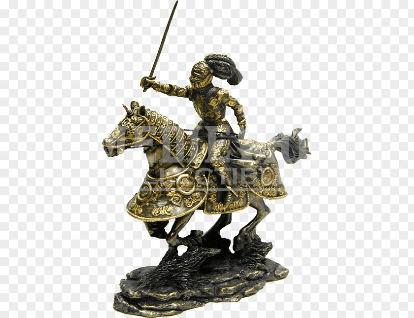 Knight Horse Middle Ages Bronze Sculpture PNG