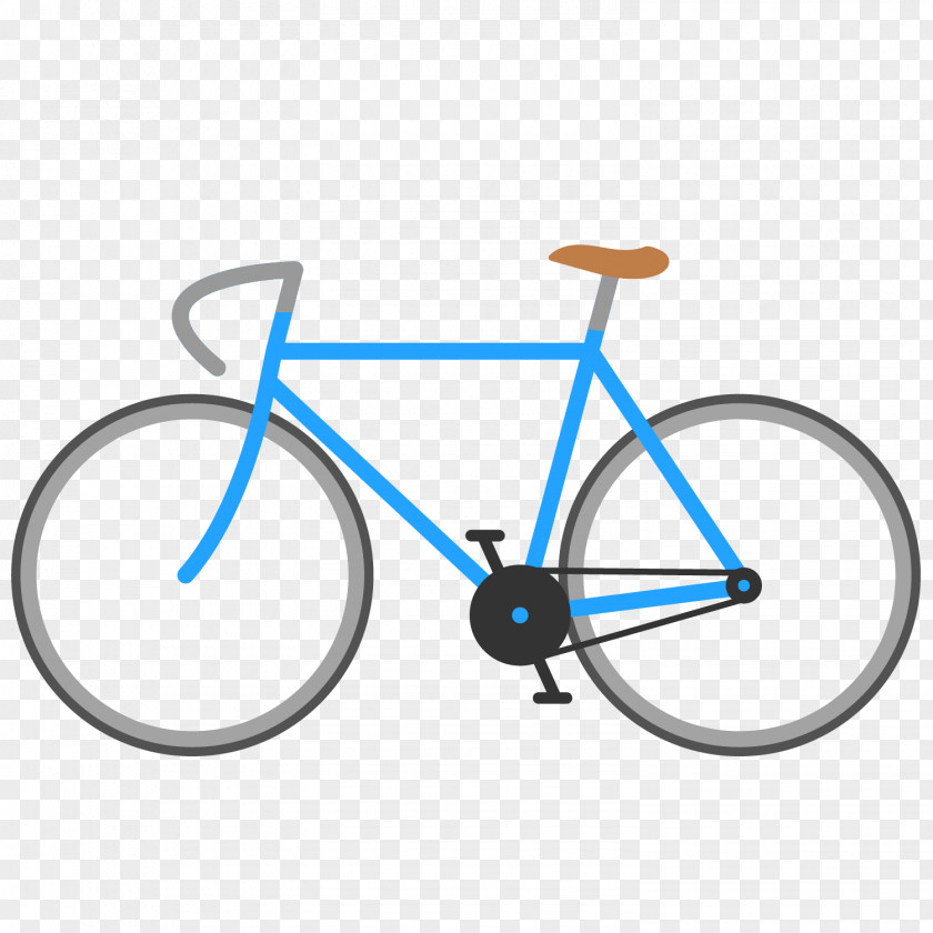 Vector Cartoon Blue Environmental Bike Fixed-gear Bicycle Cycling Wheel Road PNG