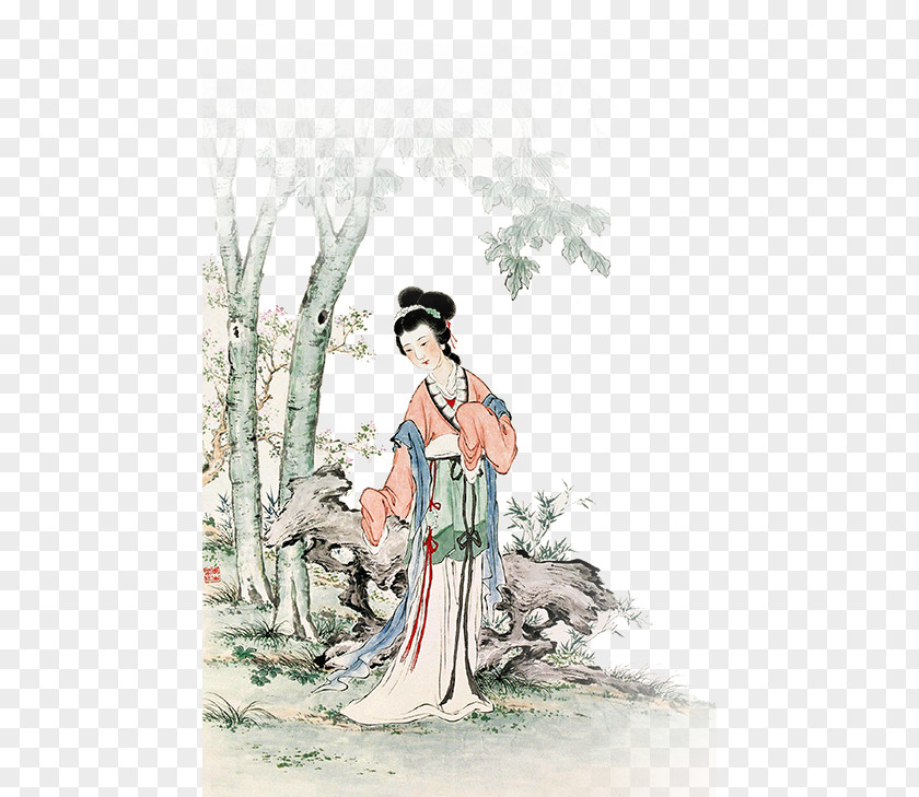 China Wind Women Woman Illustration PNG