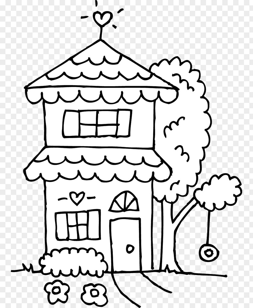 House Coloring Book Clip Art Drawing Image PNG