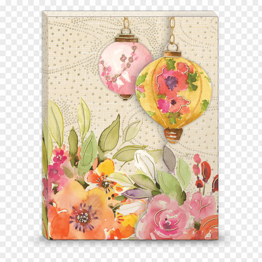 Lotus Lantern Floral Design Chinoiserie Greeting & Note Cards Decorative Arts PNG