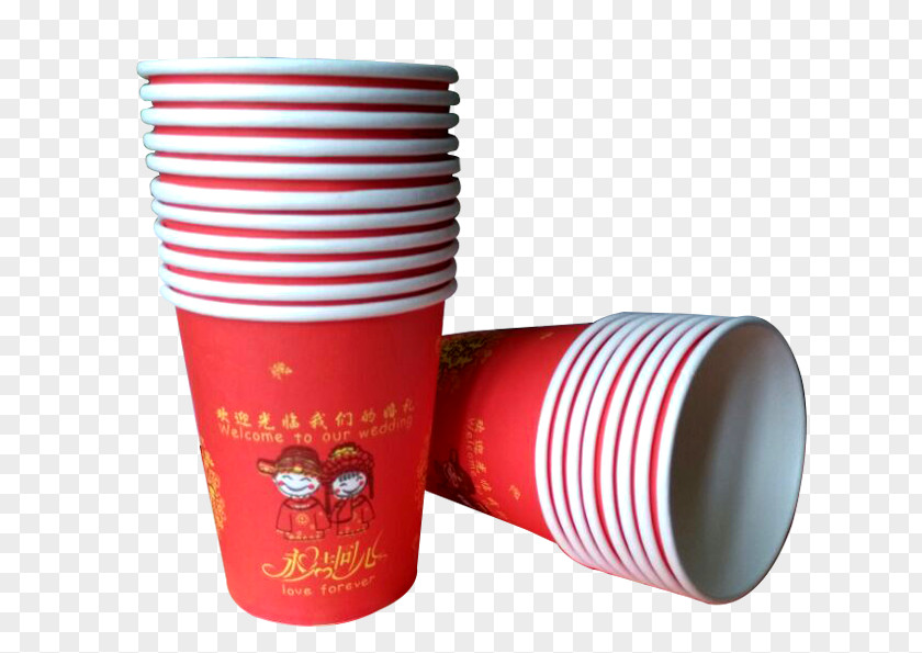A Stack Of Paper Cups Wedding Cup PNG