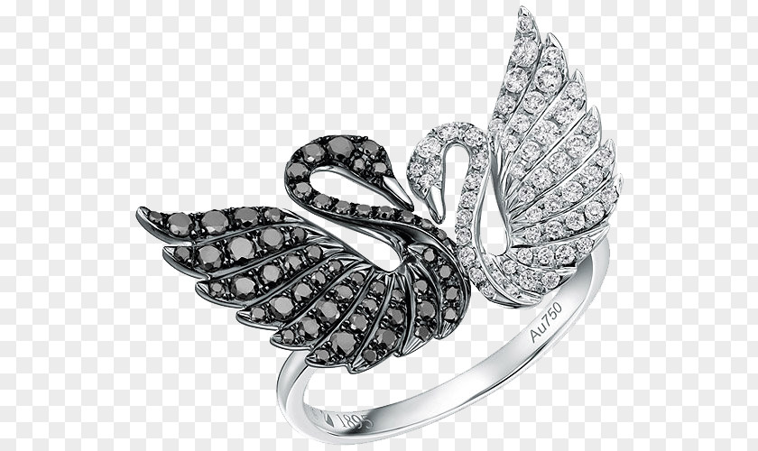 Swarovski Jewelry Black And White Rings Cygnini Earring AG Jewellery PNG