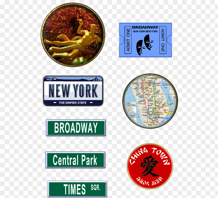 New York Icons City Post Cards Rectangle Love Font PNG