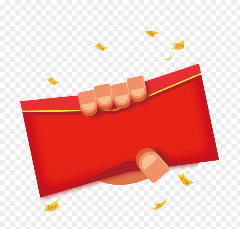 Holding A Red Envelope To Facilitate The Activities Free Buckle Elements Information Mobile Phone PNG