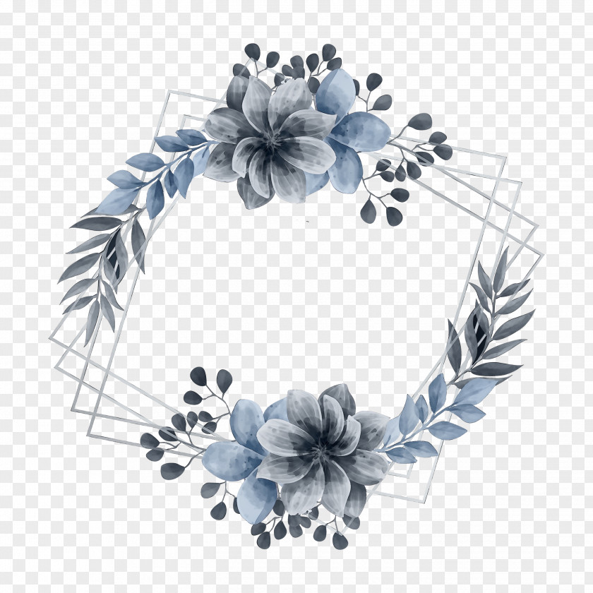 Cobalt Blue Wreath PNG