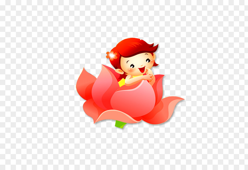 Safflower And Children Cartoon Poster Clip Art PNG