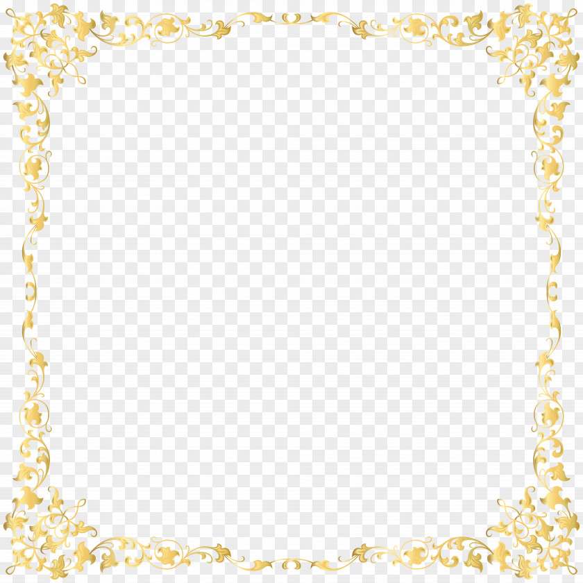 Decorative Transparent Border Image Gold Frame Clip Art PNG