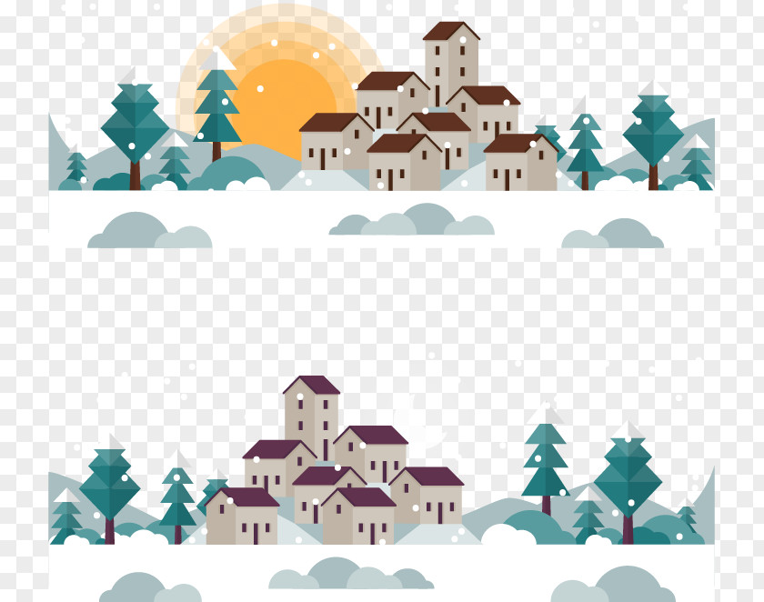 Winter Town Snow PNG