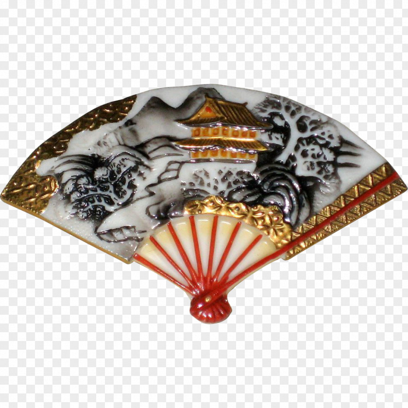 Folding Fan Hand Arita Toshikane Porcelain Pin PNG