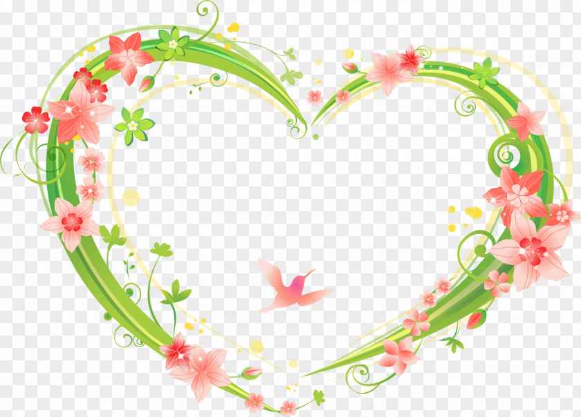 Heart-shaped Flowers Frame Heart PNG