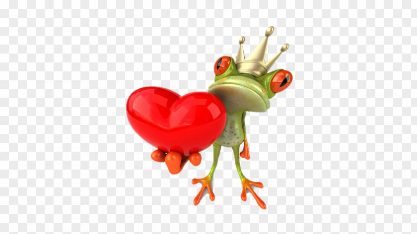 Cartoon Frog Tree Valentine's Day Desktop Wallpaper PNG