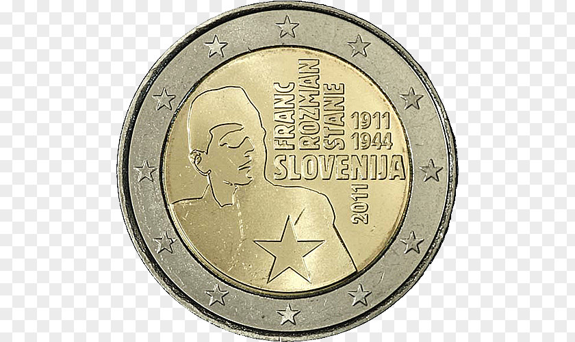 Coin 2 Euro Slovenian Coins Commemorative PNG