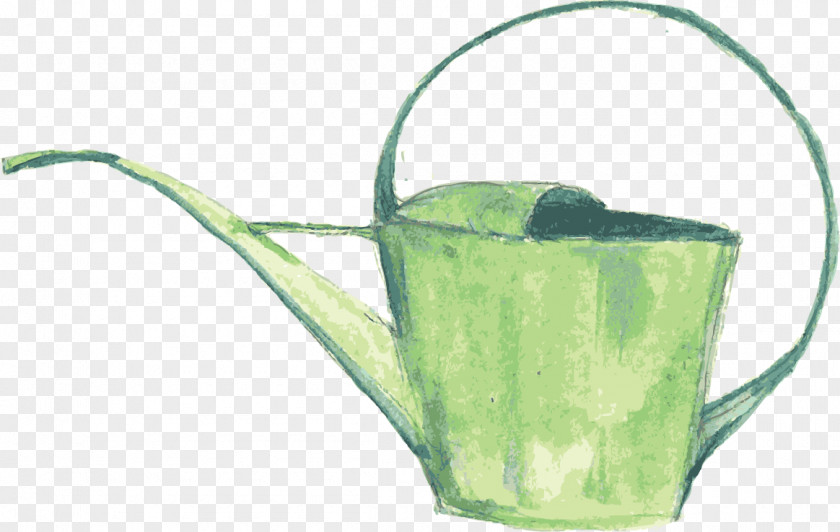 Hand-painted Watercolor Planting Watering Tools Can Flowerpot PNG