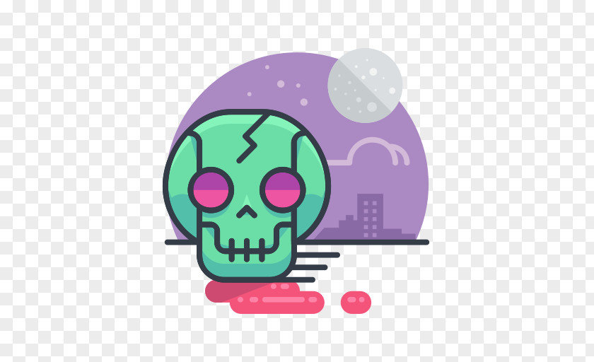 Skull Avatar Flat Design Halloween PNG