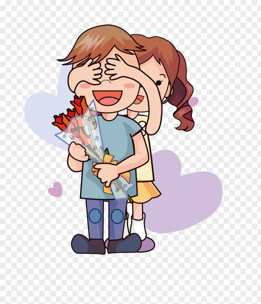 Cartoon Bride And Groom Romance Clip Art PNG