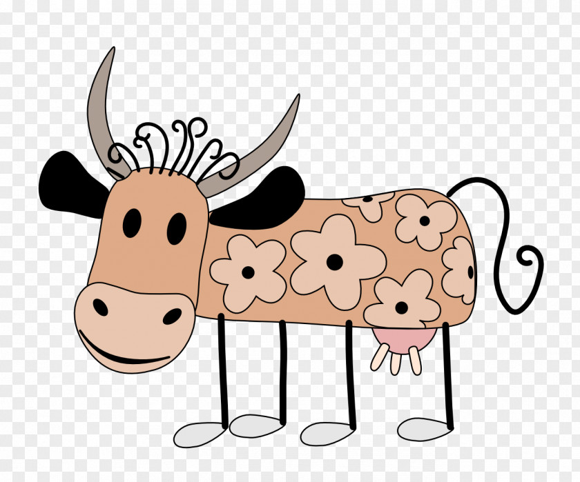 Cute Cartoon Cow Cattle Paper Clip Art PNG