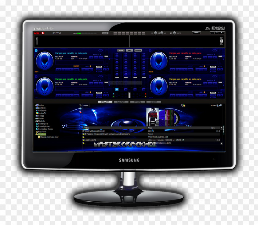 Virtual Dj DJ Computer Monitors Disc Jockey Skin Mixer PNG