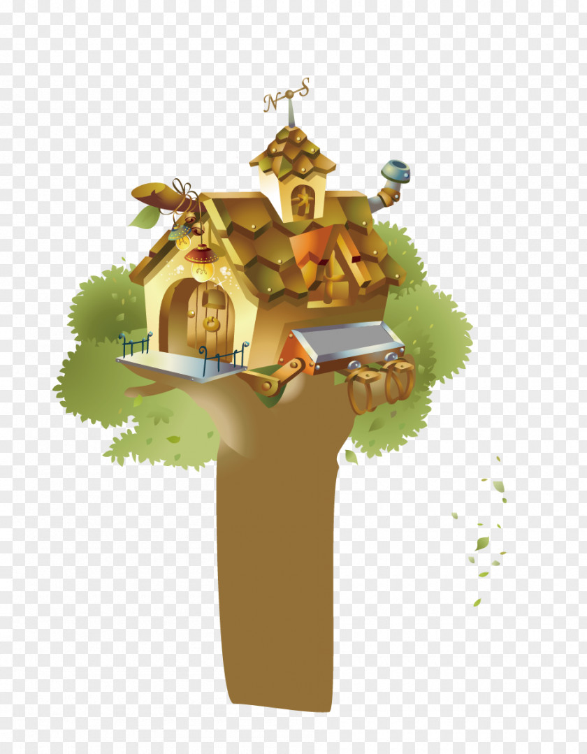 Vector Cartoon Tree House South Korea Illustration PNG