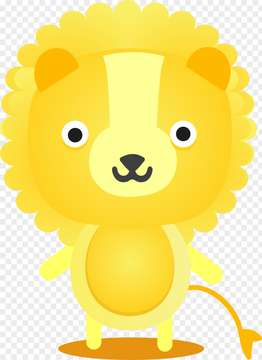 Yellow Cartoon Lion Clip Art PNG