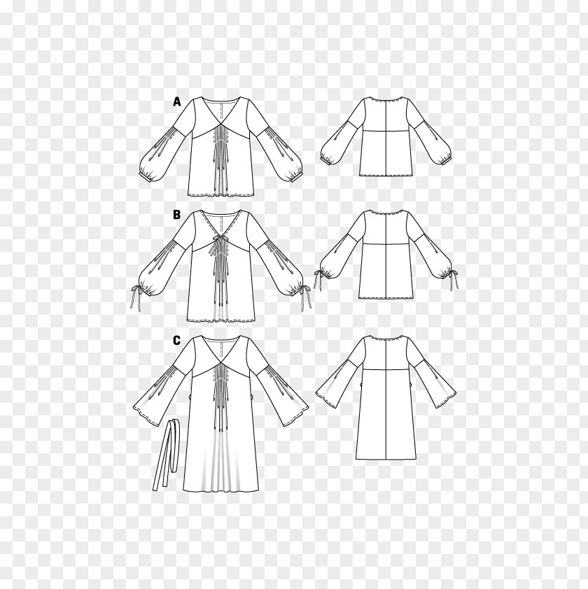 Blusas Dress Burda Style Sleeve Sewing Pattern PNG