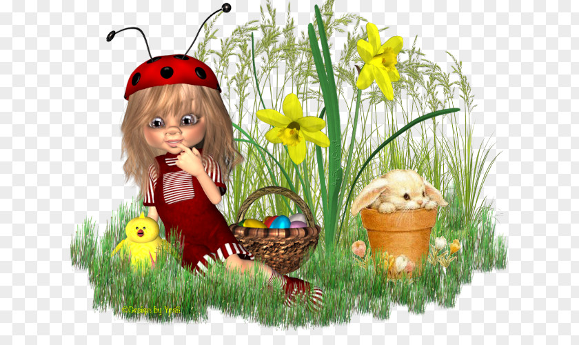 Frohe Ostern Easter Insect Grasses Cartoon PNG
