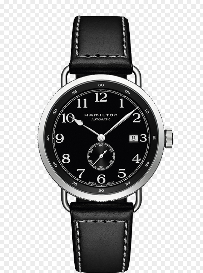 Hamilton Watch Watches Black Men's Company Automatic Strap ETA SA PNG