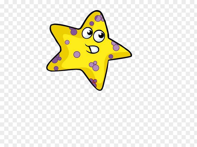 Purple Yellow Cartoon Star Point PNG