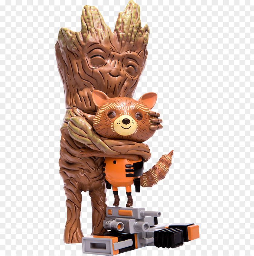 Rocket Raccoon Baby Groot Alamo Drafthouse Cinema Designer Toy PNG