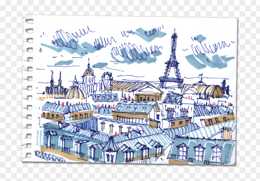 Paris Sketch Recreation Animated Cartoon PNG